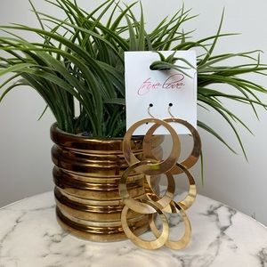 ‼️ Beautiful Gold Hoop Drop Statement Earring